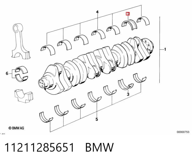 Купить M7468050 AE Вкладыши коленвала коренные, комплект, 2-й ремонт (+0,50)