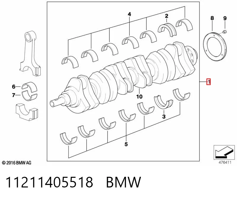 Коленвал BMW 5 