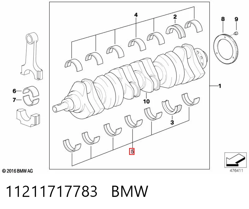 Купить MB7039AM050 King Вкладыши коленвала коренные, комплект, 2-й ремонт (+0,50)