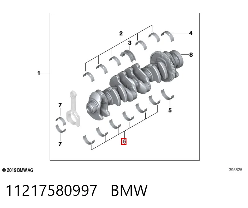 11217580997 BMW Подшипник скольжения коленвала