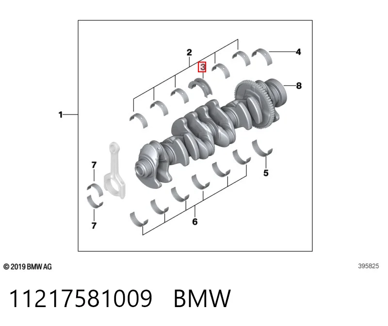11217581009 BMW Комплект подшипников скольжения коленвала