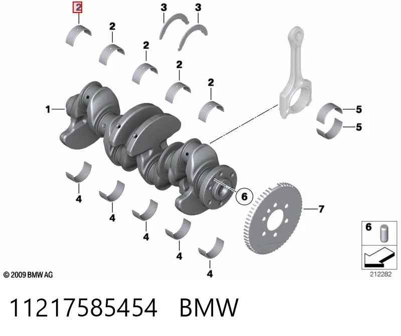 11217585454 BMW Комплект подшипников скольжения коленвала