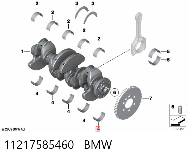 Купить 60371300 NE/NPR Вкладыши коленвала, коренные, комплект, стандарт (STD)