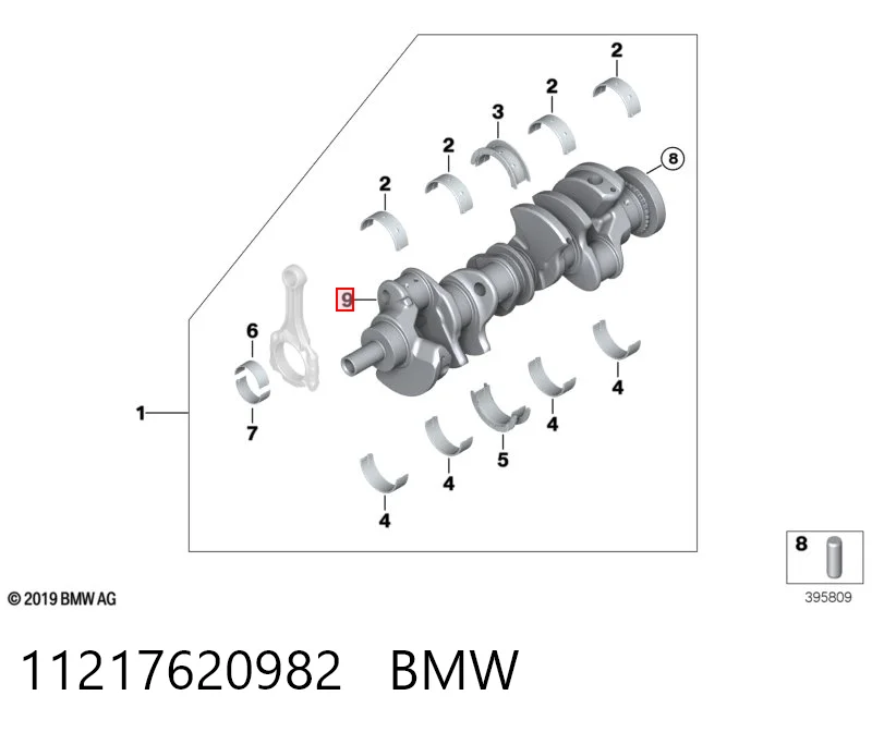 11217620982 BMW Коленвал двигателя