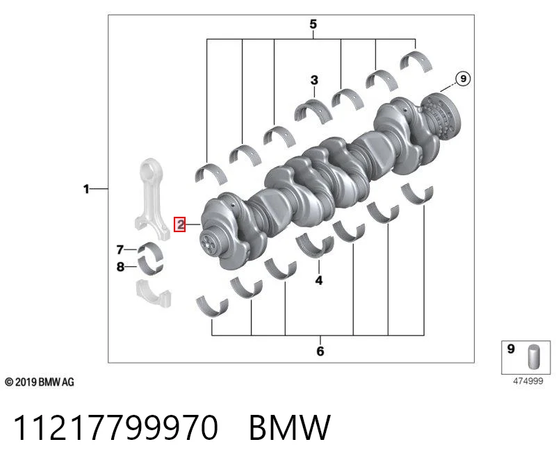 11217799970 BMW Коленвал двигателя