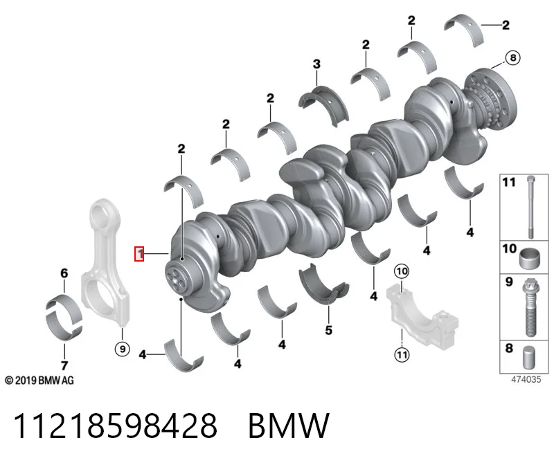 Коленвал двигателя на BMW 7  G11, G12