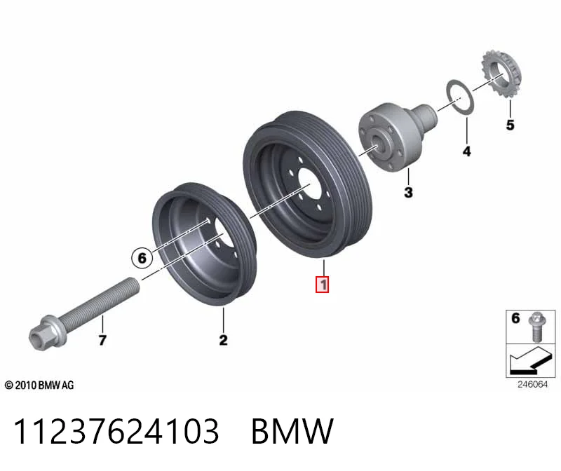 11237624103 BMW Шкив коленчатого вала