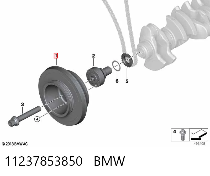 11237853850 BMW Шкив коленчатого вала