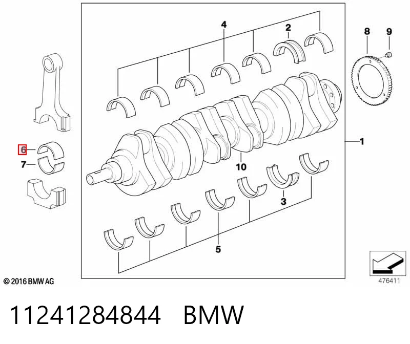  Вкладыши шатунные BMW 3 