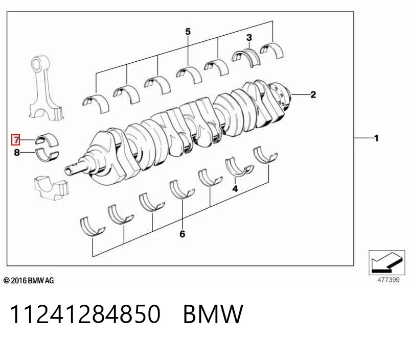  Вкладыши шатунные BMW 3 