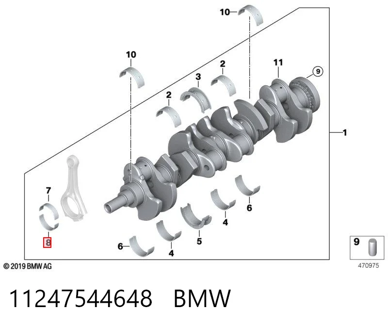Комплект подшипников скольжения на BMW 7  F01, F02, F03, F04