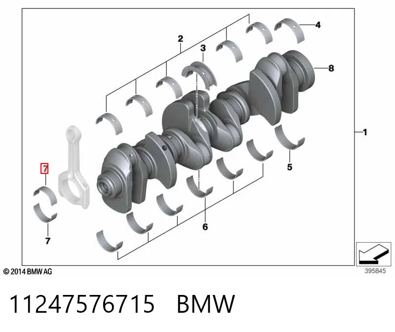 11247576715 BMW Комплект подшипников скольжения