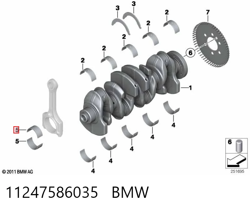 11247586035 BMW Комплект подшипников скольжения