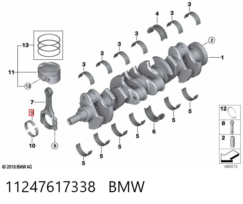  Вкладыши шатунные BMW 5 