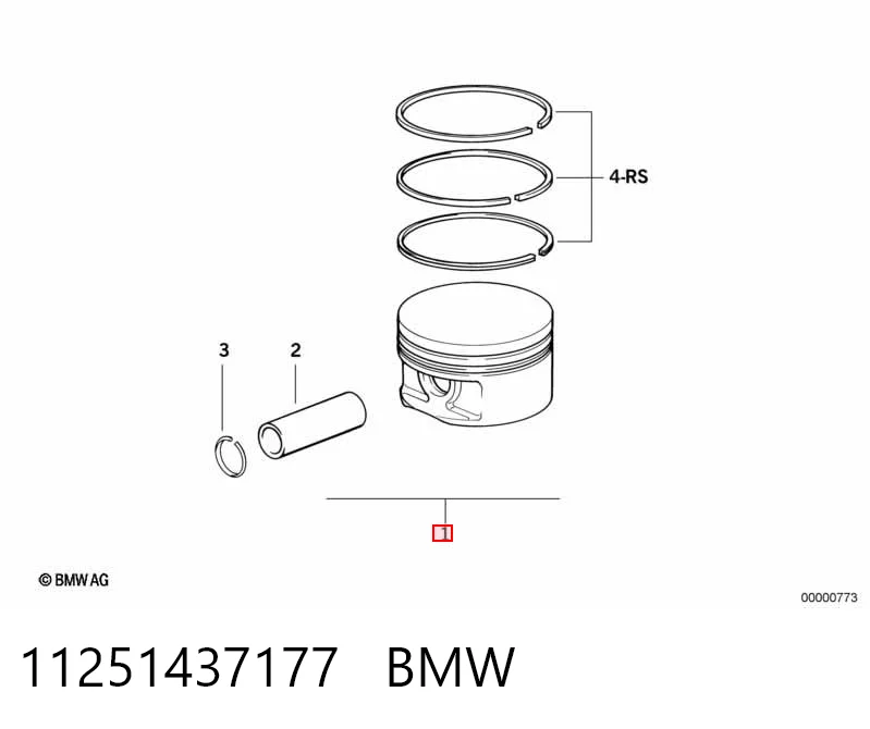 Поршень на 1 цилиндр 831000 Mahle Original