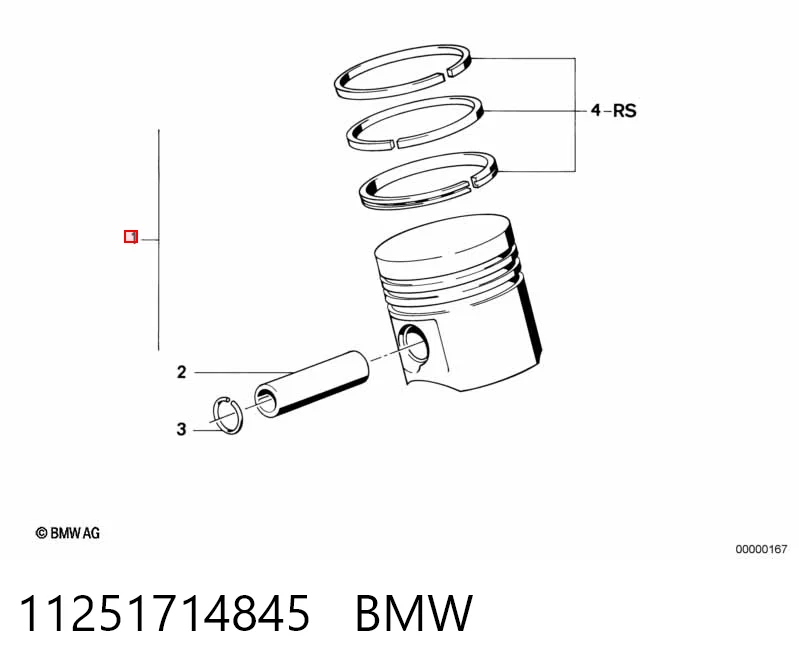 Поршень в комплекте на 1 цилиндр, 2-й ремонт (+0,50) BMW 5 E28