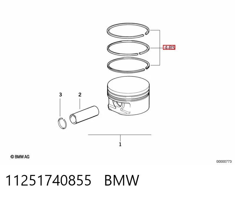 11251740855 BMW Поршневые кольца на 1 цилиндр, STD