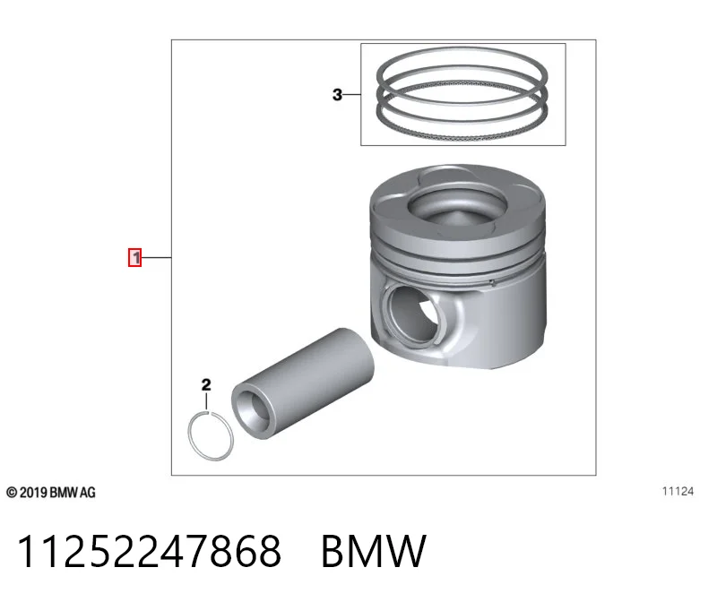 Поршень в комплекте на 1 цилиндр, STD на BMW X5  E53