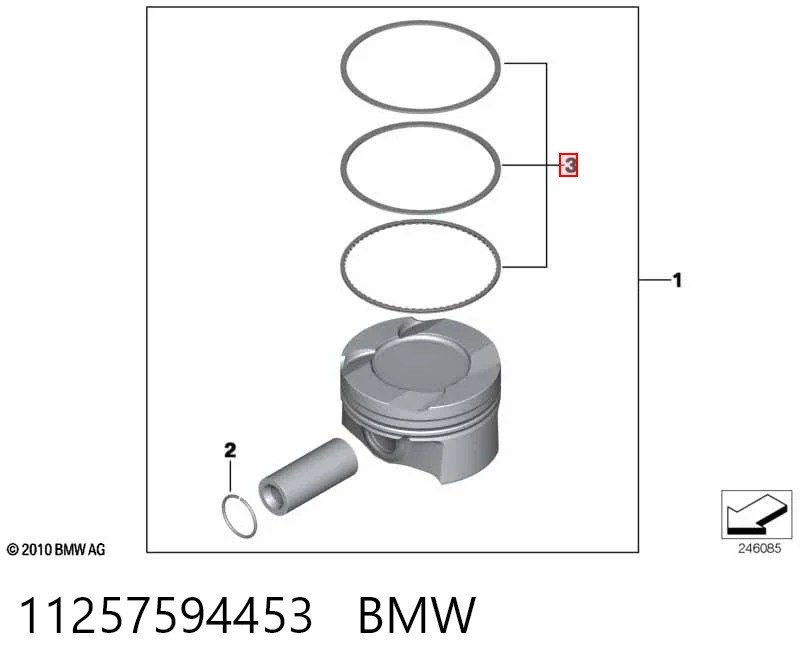 11257594453 BMW Поршневые кольца на 1 цилиндр, STD