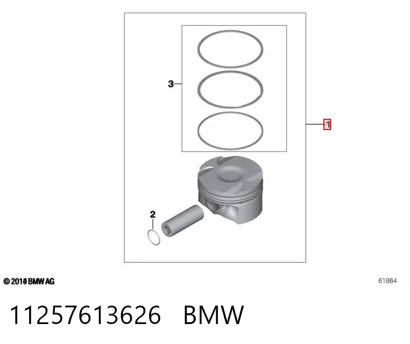Поршень на 1 цилиндр 3M107006 AND