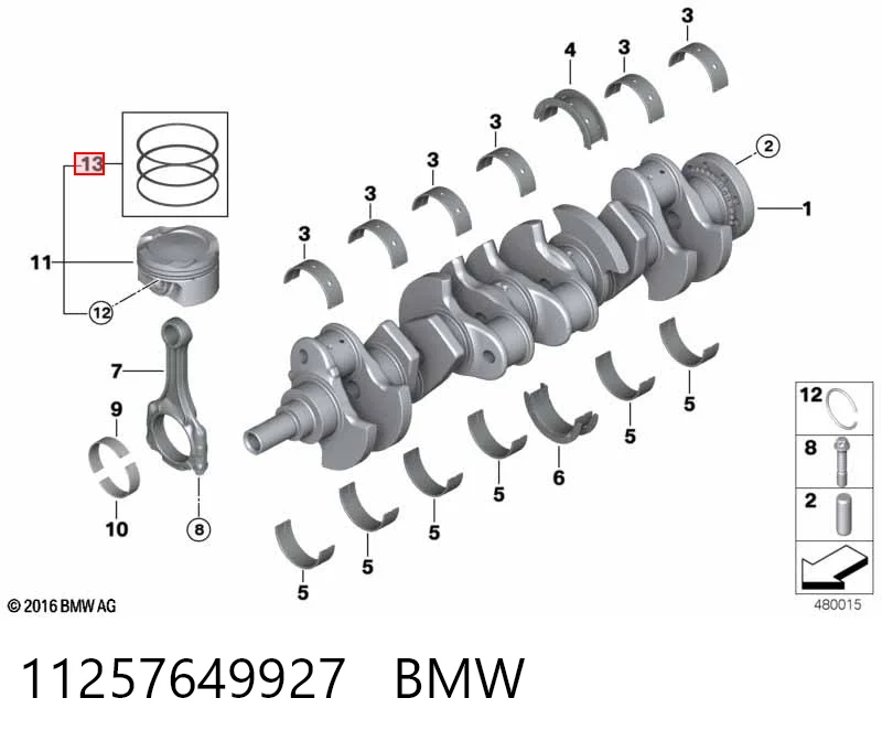 3M107004 AND Комплект поршневых колец, STD
