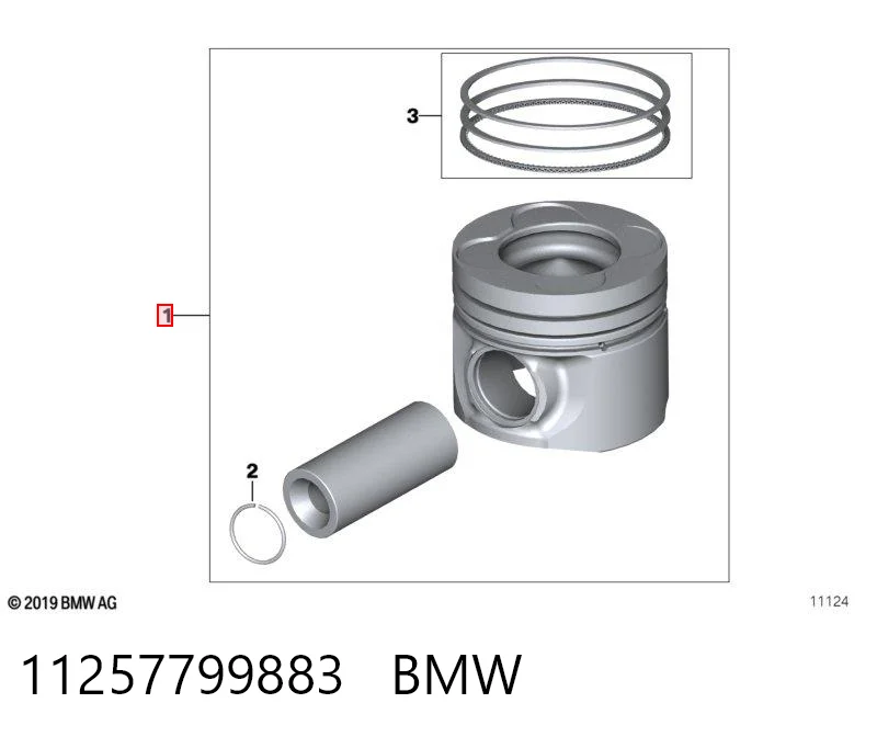 081PI00112000 Mahle Original Поршень в комплекте на 1 цилиндр, STD