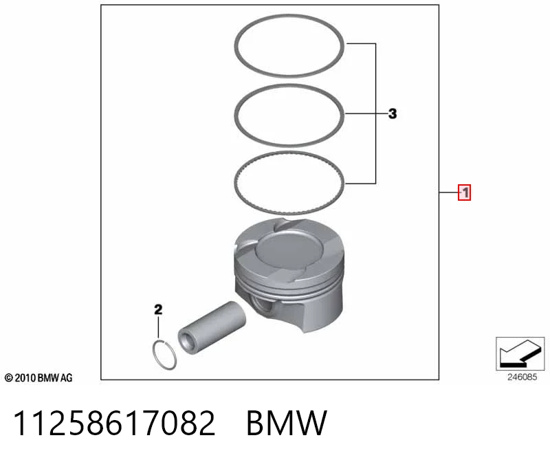 11258617082 BMW Поршень в комплекте на 1 цилиндр, STD