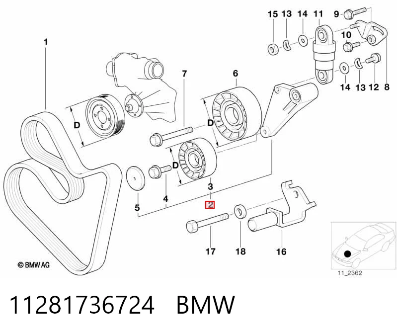 Ролик натяжителя приводного ремня Magneti Marelli MPQ0890