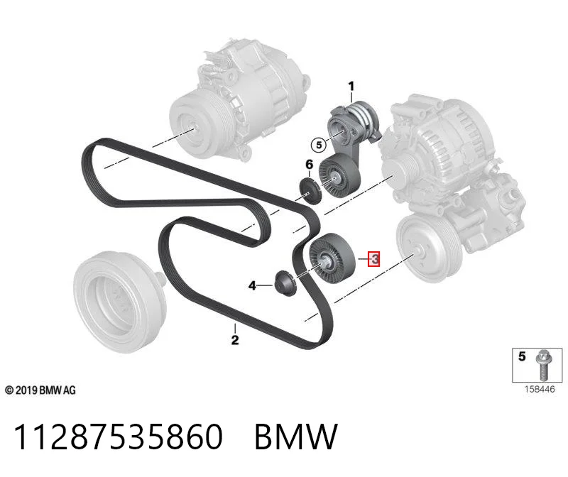 11287535860 BMW Ролик приводного ремня, паразитный