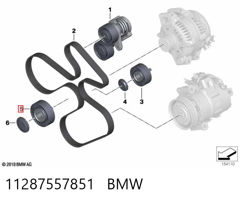 11287557851 BMW Ролик приводного ремня, паразитный