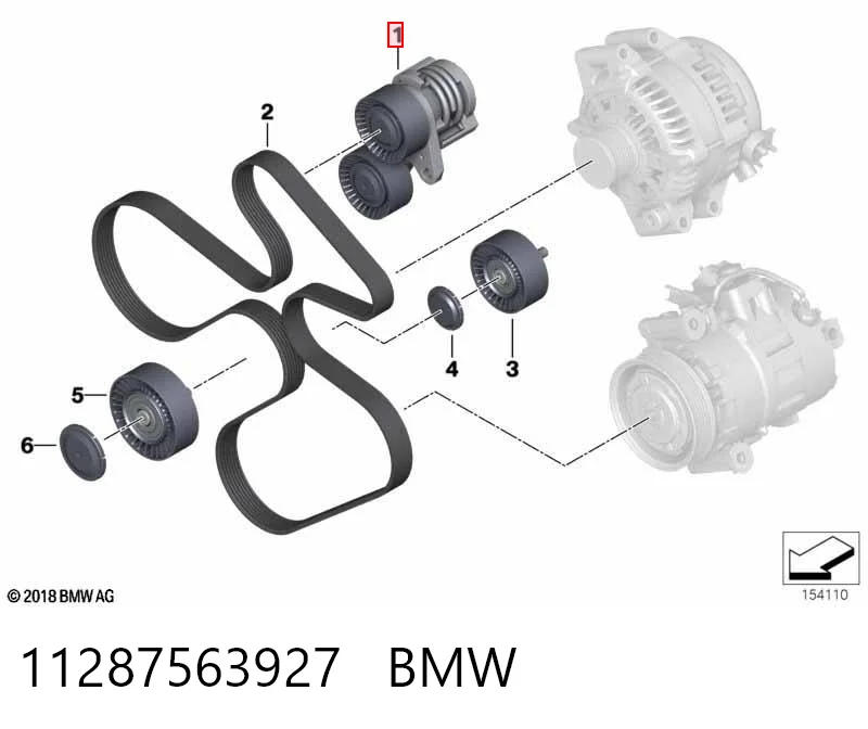 11287563927 BMW Натяжитель клинового ремня