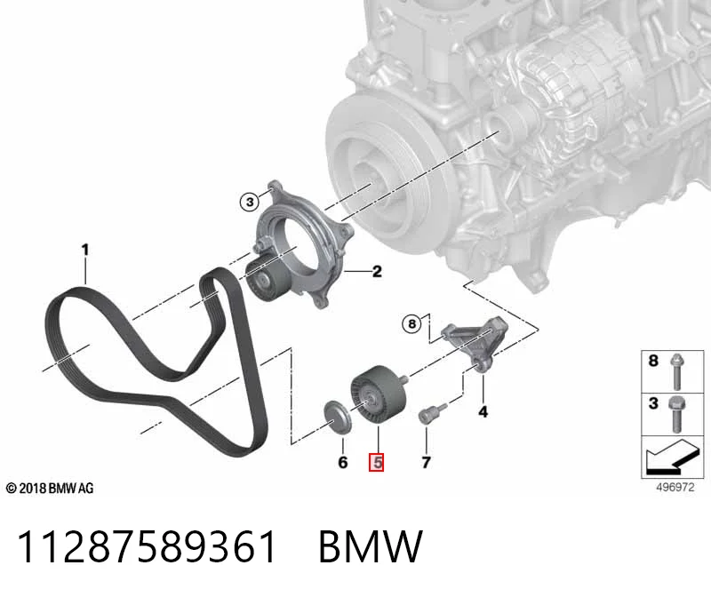 11287589361 BMW Ролик приводного ремня, паразитный