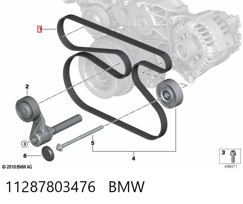 11287803476 BMW Поликлиновый ремень