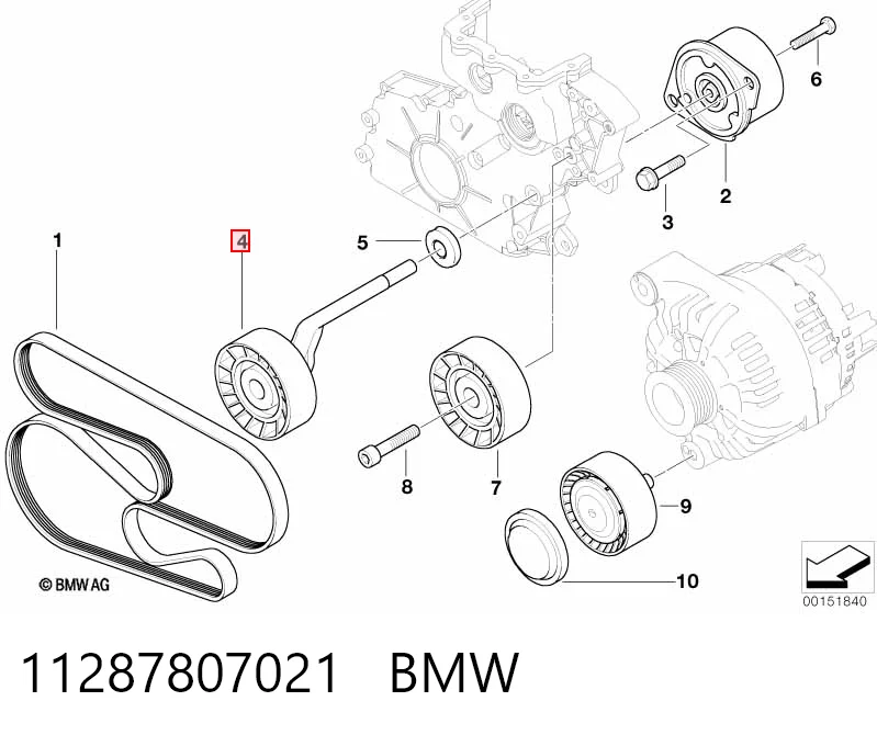 11287807021 BMW Ролик натяжителя ремня агрегатов