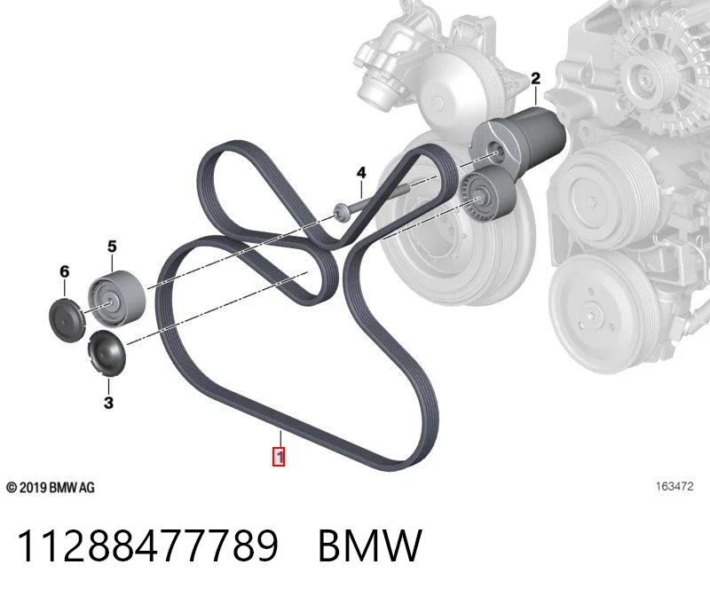 Поликлиновый ремень на BMW 5  F10