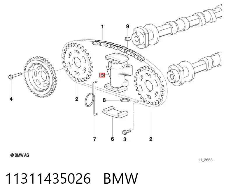 11311435026 BMW Натяжитель цепи ГРМ распреддвалов, правой