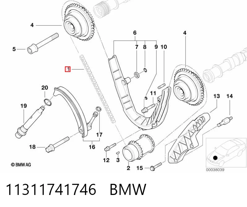  Цепь ГРМ BMW X5 