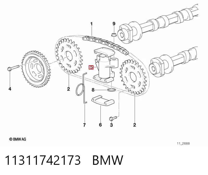 11311742173 BMW Натяжитель цепи ГРМ распреддвалов, правой