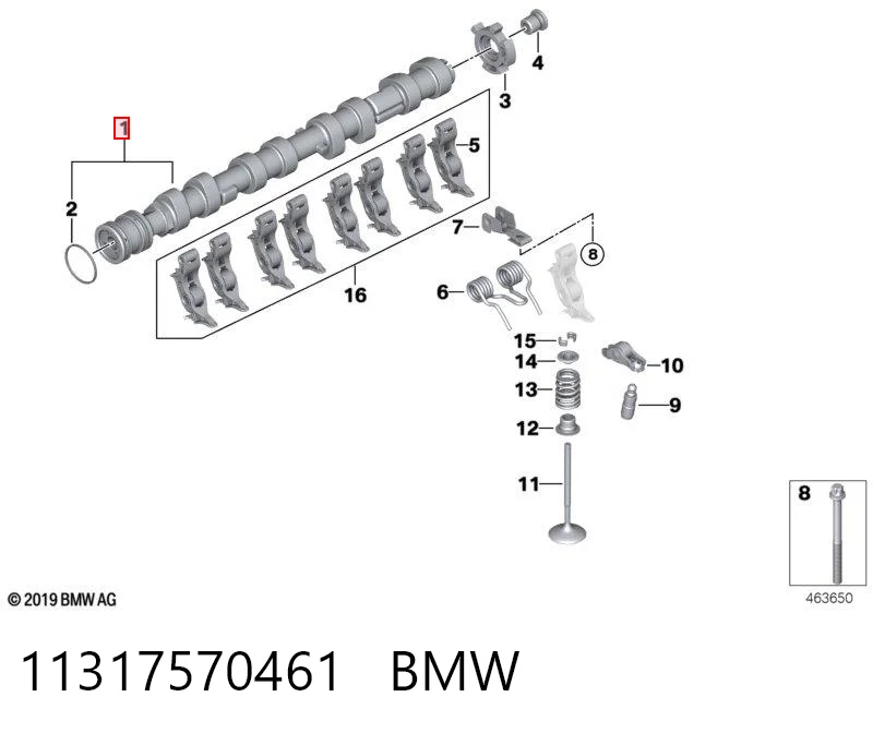 Распредвал двигателя, впускной на BMW X5  E53