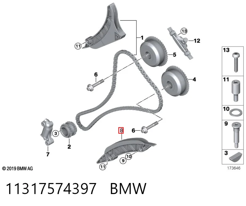 Планка успокоителя цепи ГРМ на BMW X6  E71