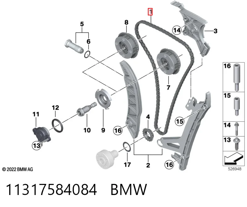Купить 5066244 Borg-Warner Цепь ГРМ, распредвала