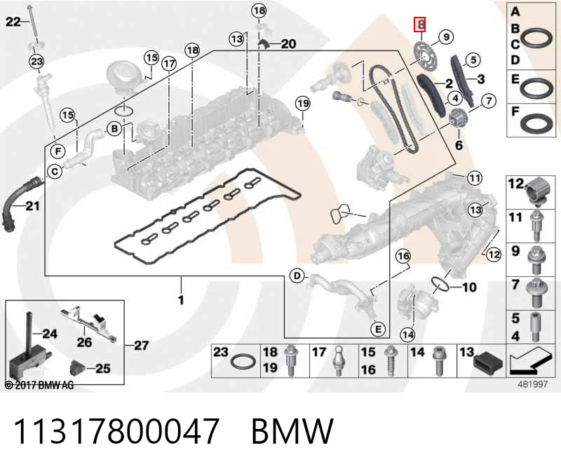 Шестерня фазорегулятора BMW 7 седан (F01, F02, F03, F04) (2008 - 2015) цена, от 40.75 USD