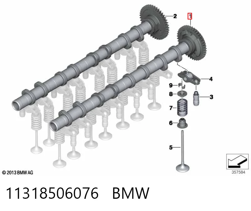 11318506076 BMW Распредвал двигателя, впускной