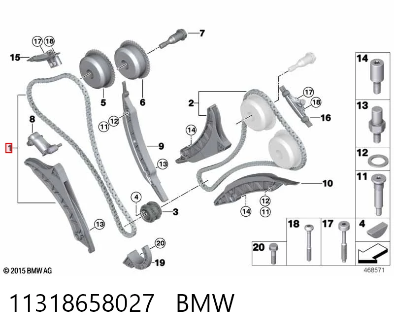 11318658027 BMW Комплект цепи