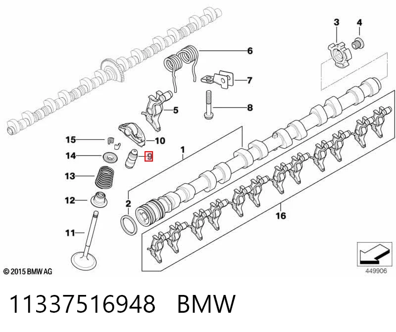 Толкатель клапана гидравлический BMW X5 внедорожник (E53) (2000 - 2006) цена, от 21.40 USD