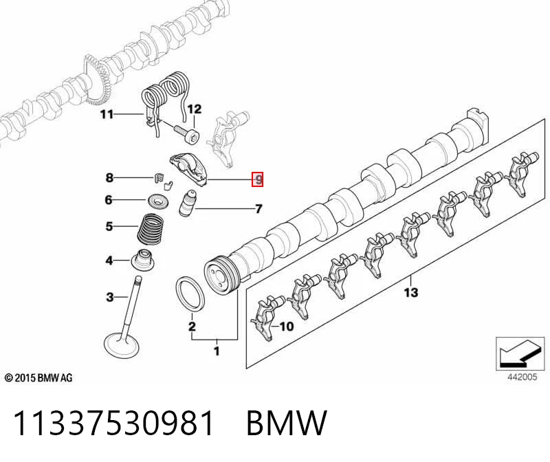  Коромысло клапана на BMW X5  E53