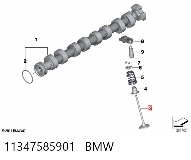 11347585901 BMW Впускной клапан