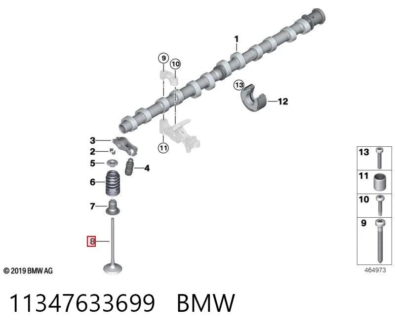 11347633699 BMW Впускной клапан