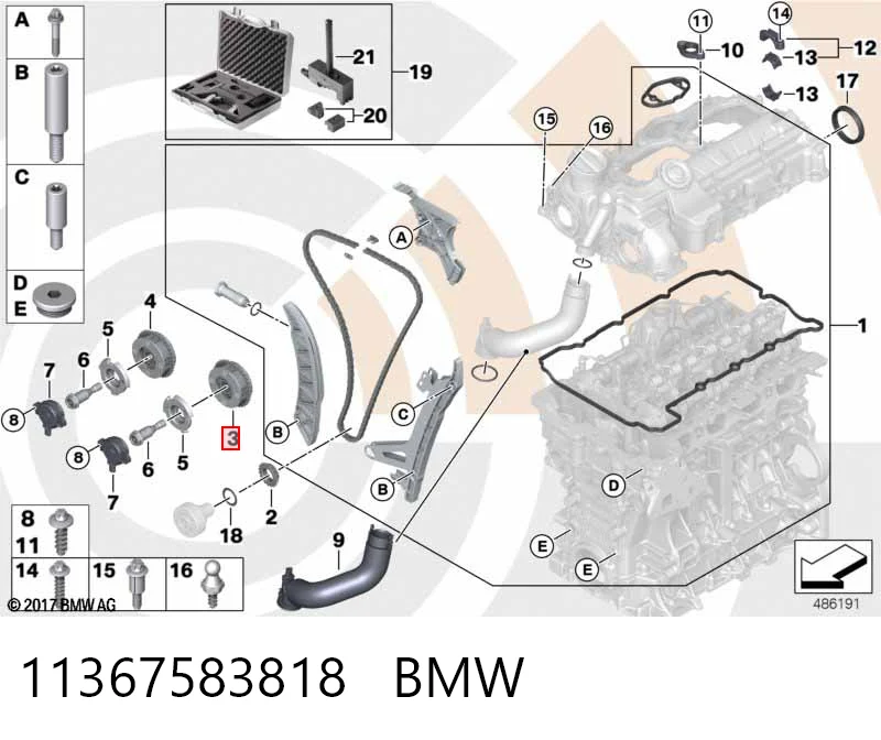 11367583818 BMW Звездочка шестерня распредвала двигателя выпускного