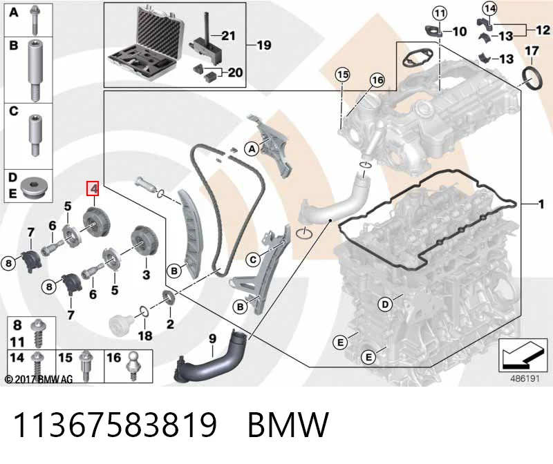 11367583819 BMW Звездочка-шестерня распредвала двигателя, выпускного